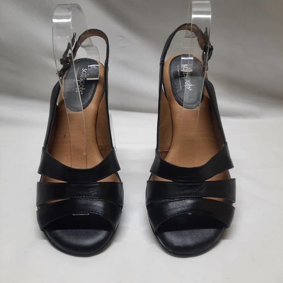 NWOB Softspots Neima pillow top technology Black Leather comfort Sandal. 9.5 - Picture 3 of 10